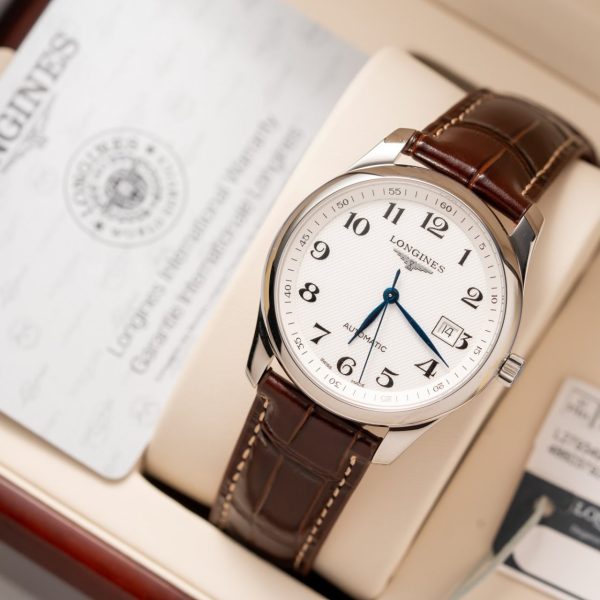 Longines Replica Watches Master Collection L2.628.5.78.7 White Dial Leather Strap 38.5mm