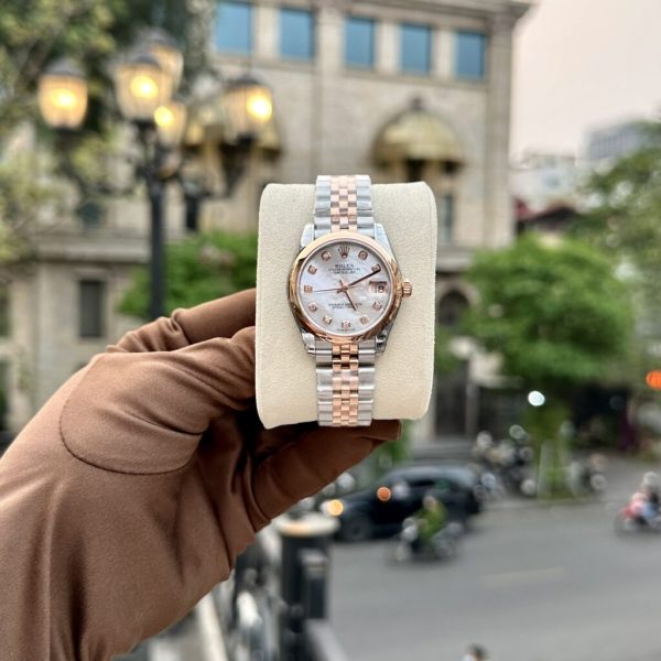 Rolex Fake Watch DateJust Demi Rose Gold Mother Of Pearl Dial 31mm