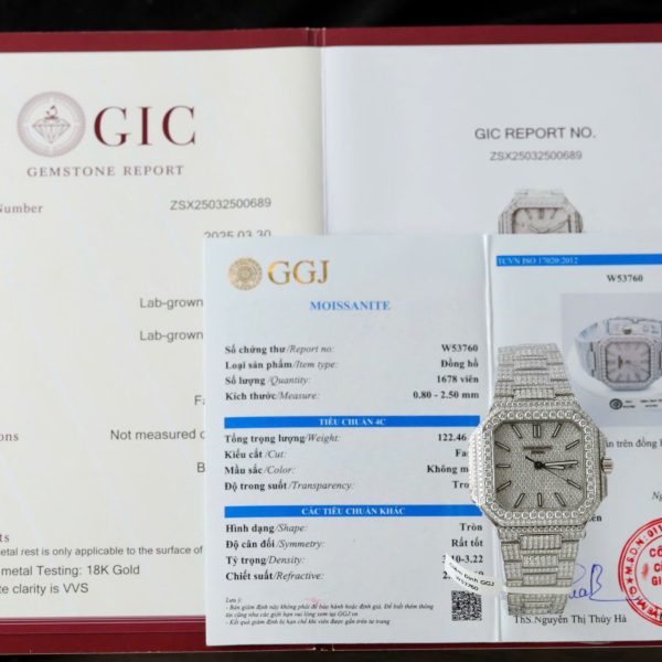 Patek Philippe Cubitus 5821 Copies Watches Diamonds Moissanite Hong Kong Custom 45mm