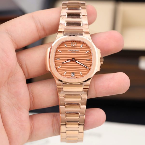 Patek Philippe Nautilus 7118 Fake Watch Pink Orange Dial Automatic Movement GR Factory 35.2mm