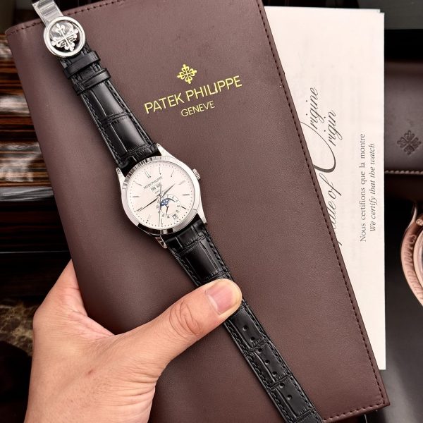 Patek Philippe Replica Watch Complications 5396G White Dial Leather Strap 38.5mm
