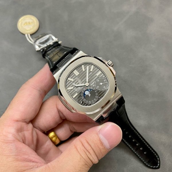 Patek Philippe Best Replica Watch Nautilus 5712 Gray Dial Leather Strap PPF 40mm