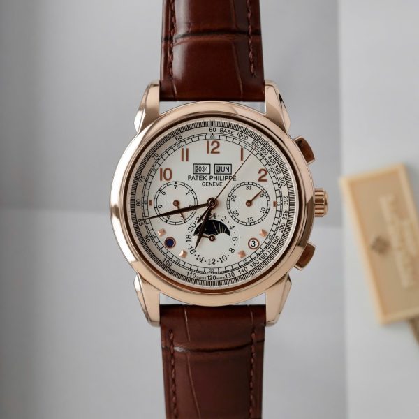 Patek Philippe Fake Watch Perpetal Calendar 5270 White Dial Leather Strap 41mm