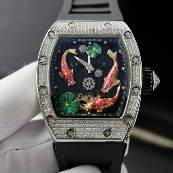 Richard Mille Replica Watch Rubber Strap Black 42mm