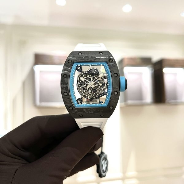 Richard Mille Replica Watch RM055 Carbon White Rubber Strap 45mm