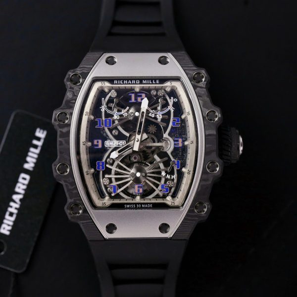 Richard Mille RM21-01 Tourbillon Best Replica Watch Rubber Strap 45mm