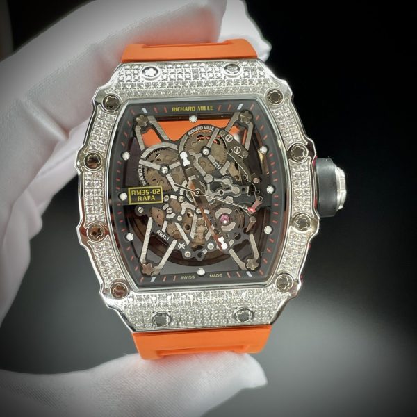 Richard Mille RM35-02 Fake Watch Orange Rubber Strap 44mm
