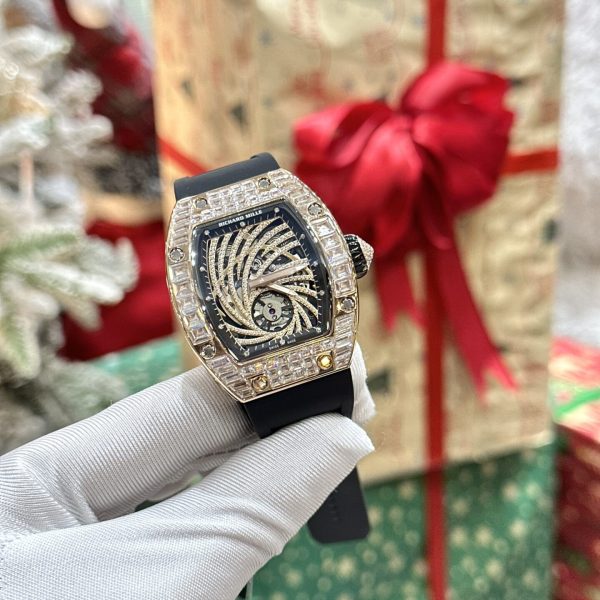 Richard Mille Replica Watch RM51-02 Rose Gold Rubber Strap 40mm