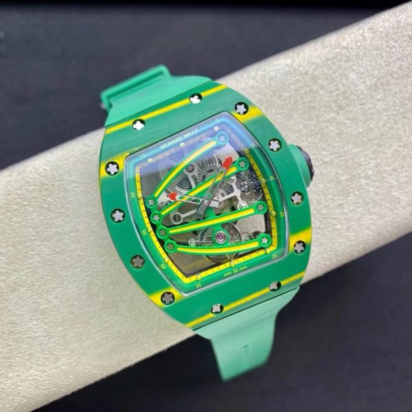 Richard Mille Replica Watch RM59-01 Yohan Blake Tourbillon Carbon Green 43x50mm