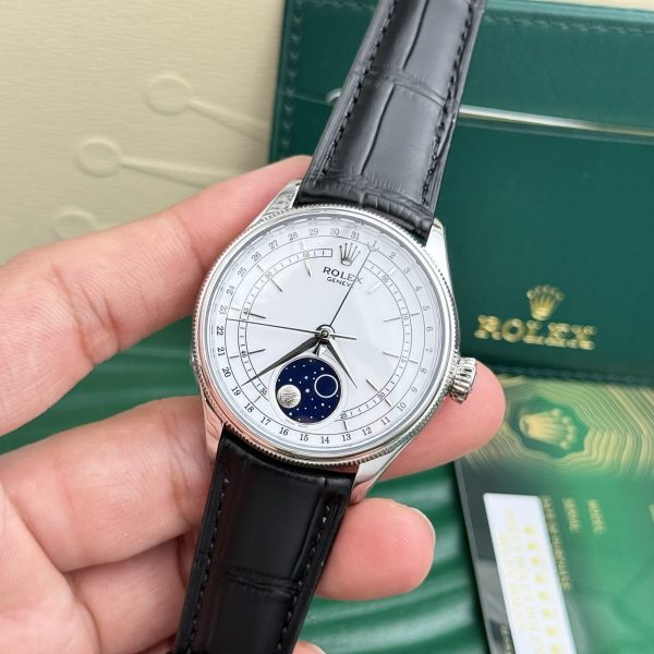 Rolex Replica Watch Cellini Moonphase Dial White 39mm