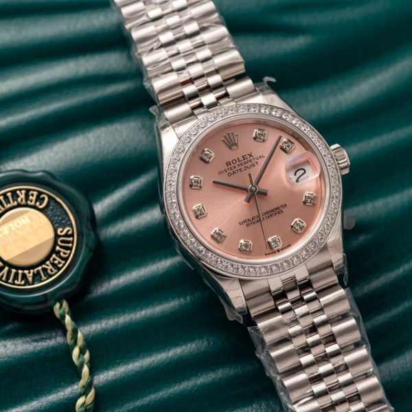 Rolex Clone Watch DateJust 278273 Pink Dial Jubilee Strap 31mm