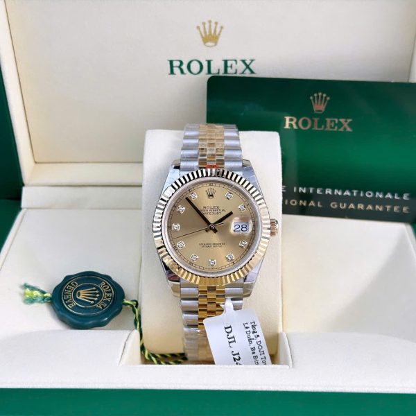 Rolex DateJust Gold Wrapped Replica Watch Champagne Dial GM Factory 41mm