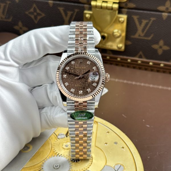 Rolex DateJust Copies Watches Brown Dial Jubilee Strap AR Factory 36mm