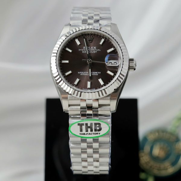 Rolex DateJust Replica Watches Dark Gray Dial Jubilee Strap THB Factory 31mm