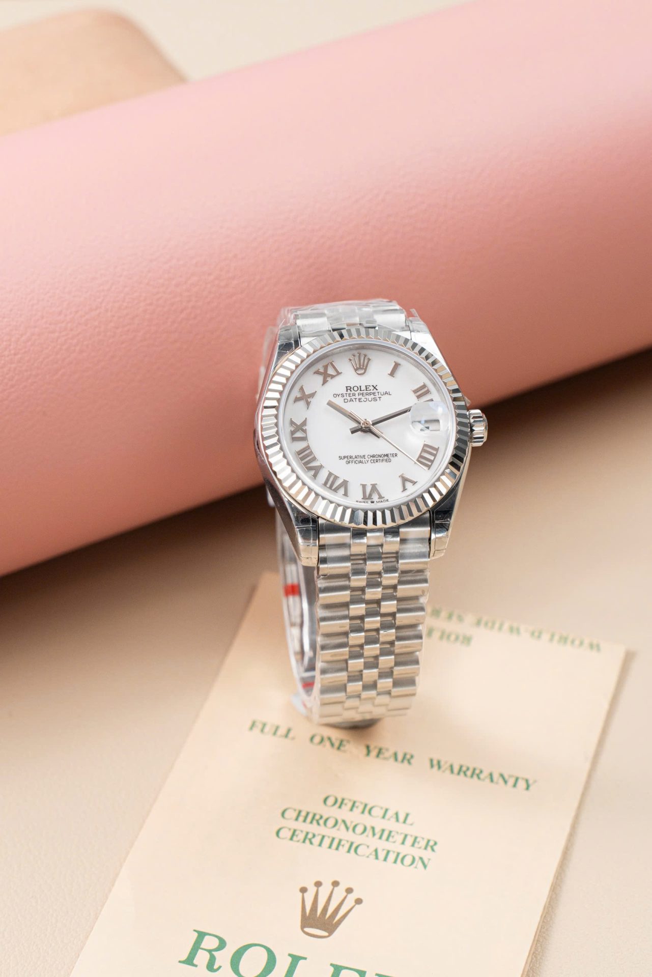 Dong-Ho-Rolex-DateJust-Lady-Fake-11-Mat-Trang-Coc-So-La-Ma-31mm-3.jpg Rolex DateJust Lady Fake Watch White Dial Roman Numerals 31mm - Image 1