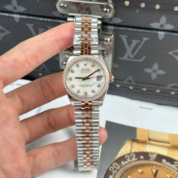 Rolex DateJust Women Rose Gold Replica Watches MOP Dial Jubilee Strap THB Factory 31mm