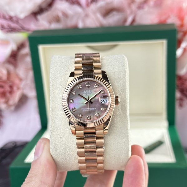 Rolex Replica Watch DateJust Rose Gold 178275 Mother Of Pearl Dial 31mm