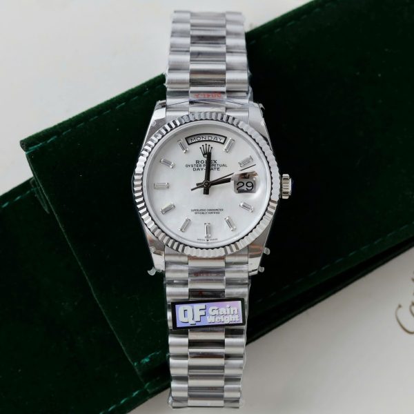 Rolex Day-Date 128236 MOP Dial Copies Watches Weight 158gram QF Factory 36mm