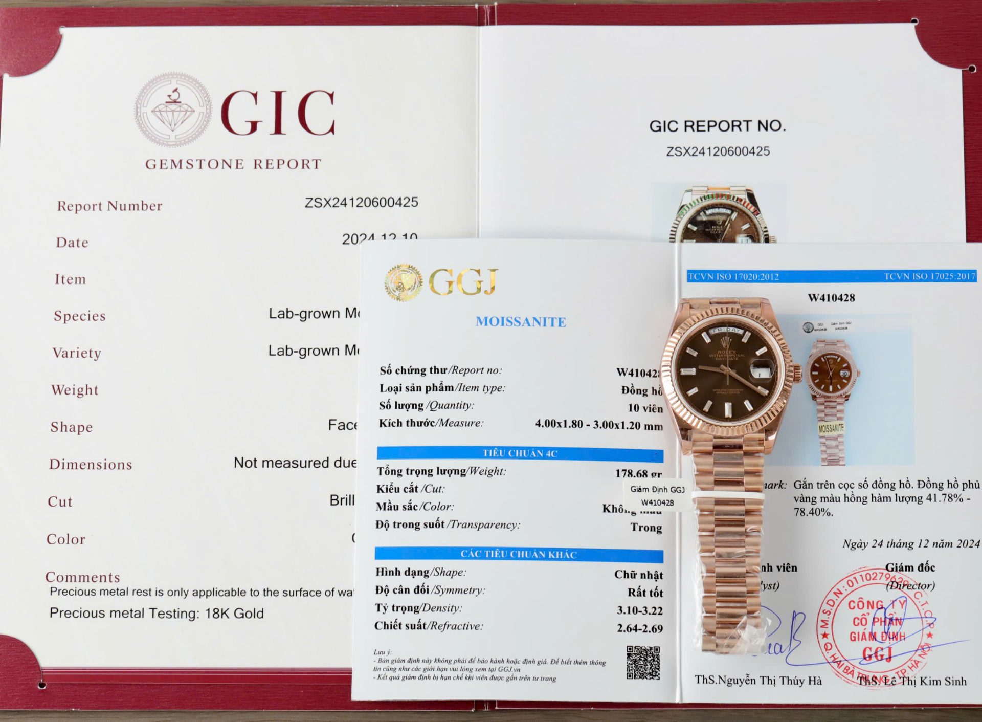 Dong-Ho-Rolex-Day-Date-Mat-Chocolate-Che-Tac-Boc-Vang-Coc-So-Dinh-Moissanite-Baguette-40mm-6.jpg Rolex Day-Date Chocolate Dial Copies Watches Gold Wrapped + Moissanite Dial Markers Custom 40mm - Image 1