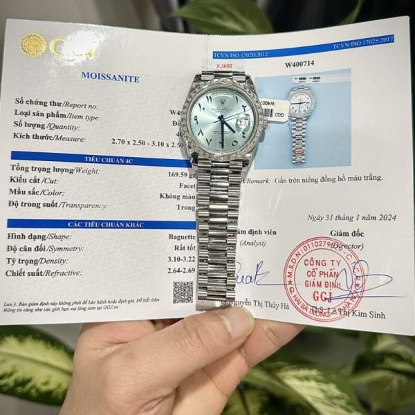Rolex Day-Date Replica Watch Ice Blue Dial Number Pile Arabic GM Factory 40mm
