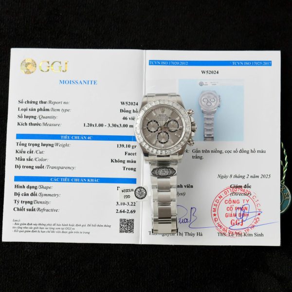 Rolex Daytona 126500 Copies Watch Diamonds Moissanite Custom 40mm