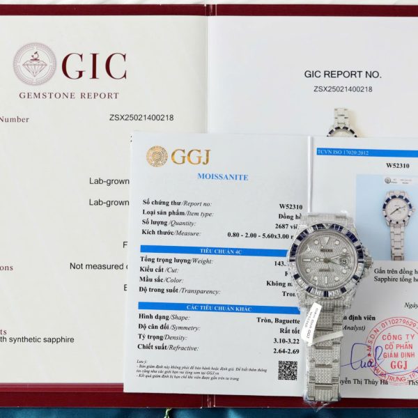 Rolex GMT-Master II Replica Watch Sapphire + Diamonds Moissanite 40mm