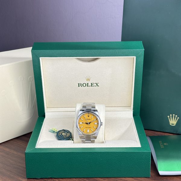 Rolex Clone Watch Oyster Perpetual 124300 Yellow Dial Clean Factory 41mm