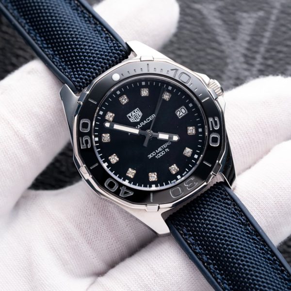 Tag Heuer Aquaracer Replica Watch Mother Of Pearl Dial Leather Strap 35mm