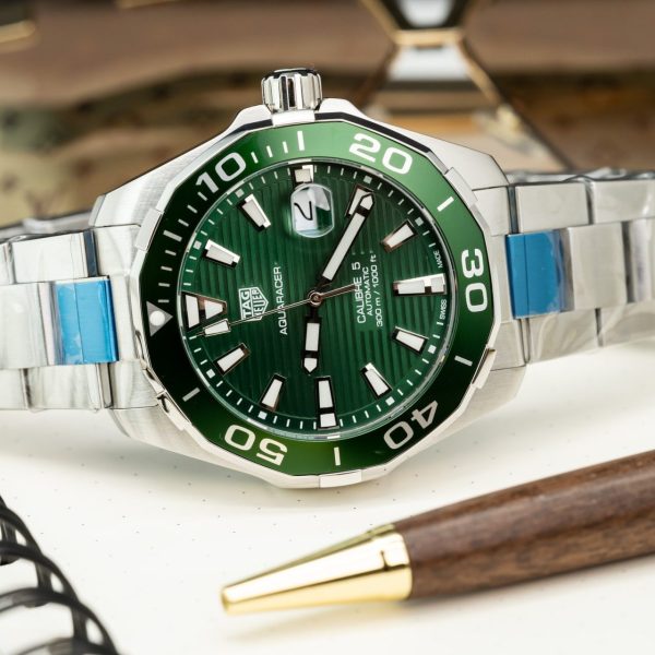 Tag Heuer Clone Watches Aquaracer Green Dial Metal Wire 43mm