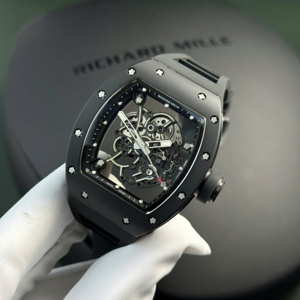 Richard Mille Replica Watch RM055 Black Ceramic Rubber Strap BBR Factory 42.7×49.9mm