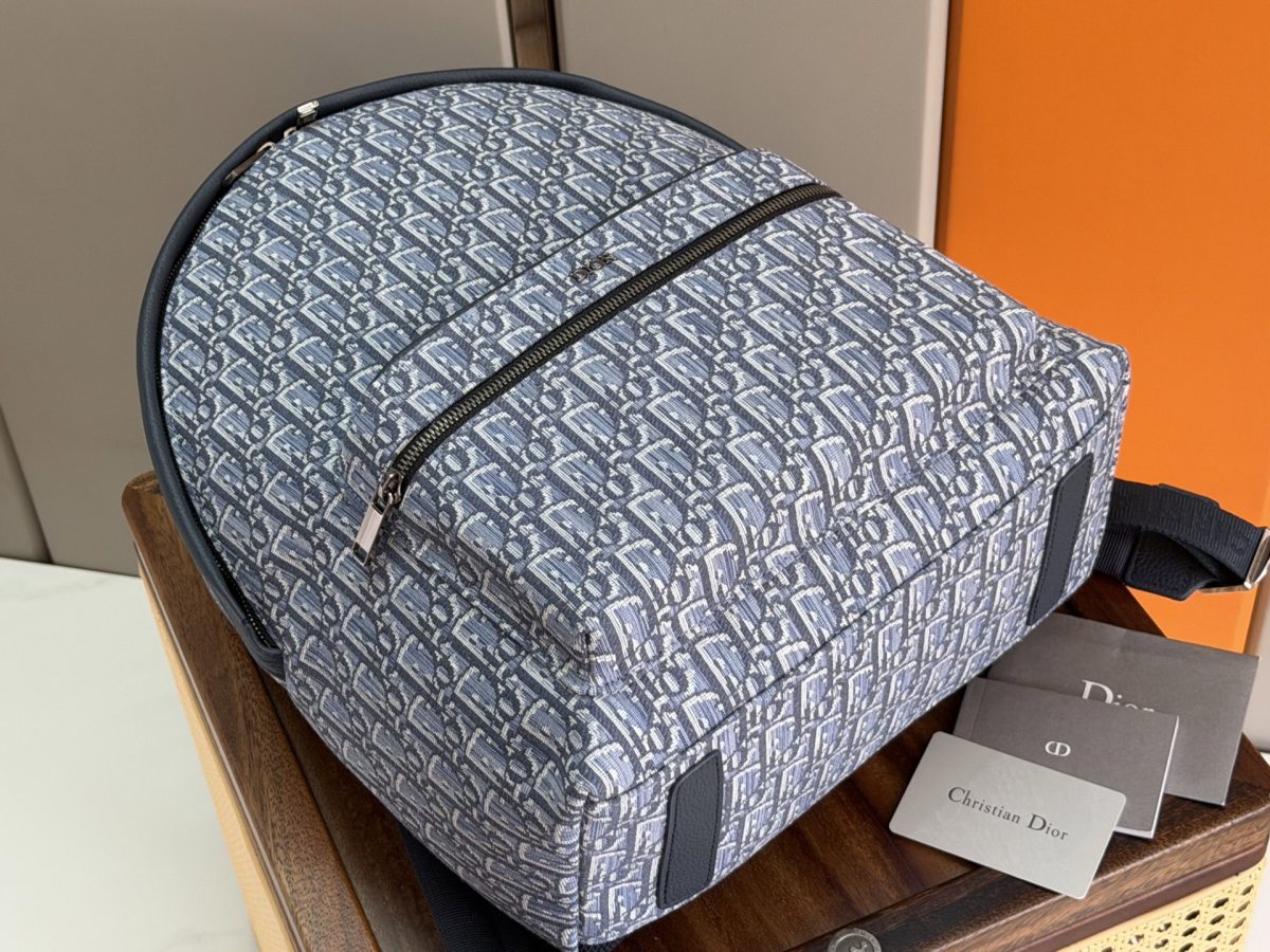 Dior Rider Backpack (Light Blue Oblique Jacquard) - Image 8