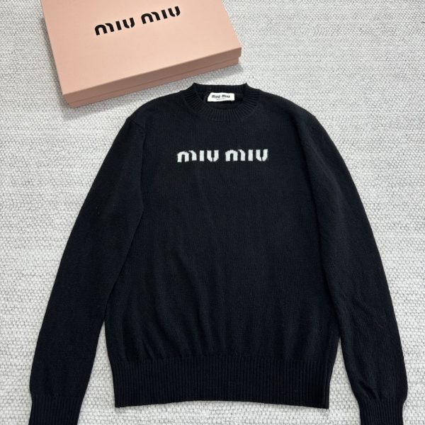 Miu Miu Logo Wool-Cashmere Knit Sweater
