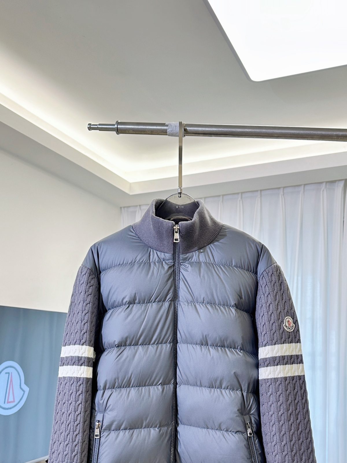 Moncler Down-Front Wool and Cashmere Zip Cardigan - Image 4
