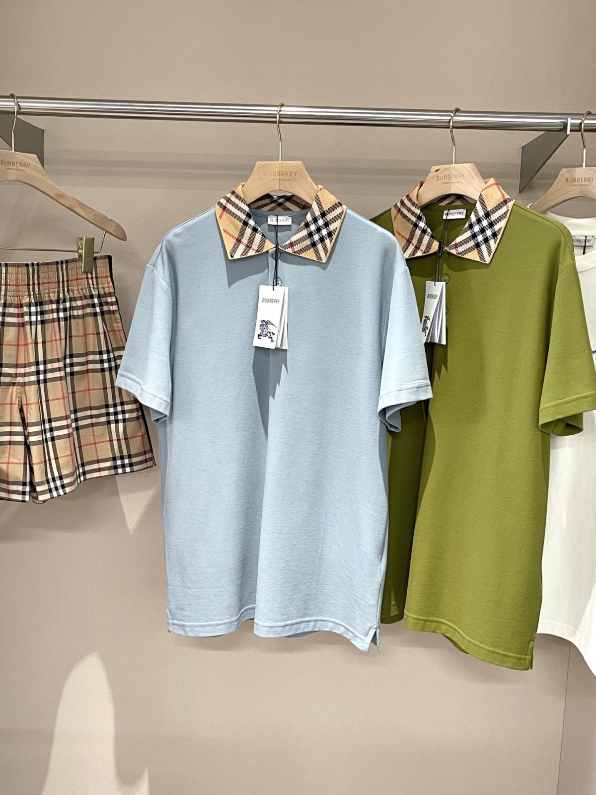 Burberry 2025SS Vintage Check Collar Cotton Polo Shirt - Image 9