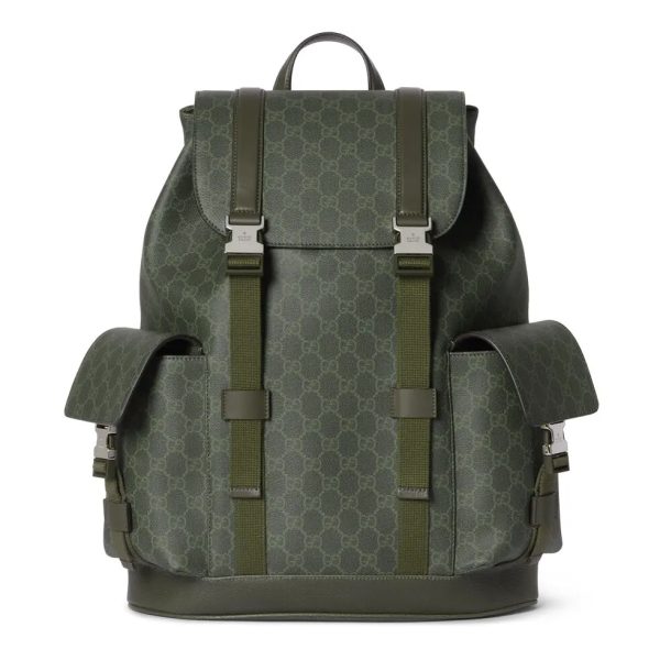 Gucci GG Supreme Large Backpack in Forest Green – Fall/Winter 2025 Collection
