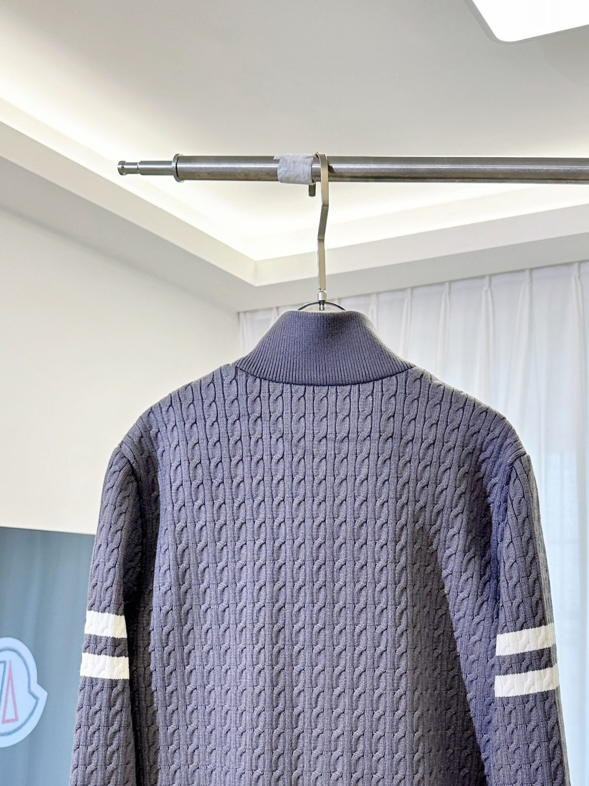 Moncler Down-Front Wool and Cashmere Zip Cardigan - Image 6
