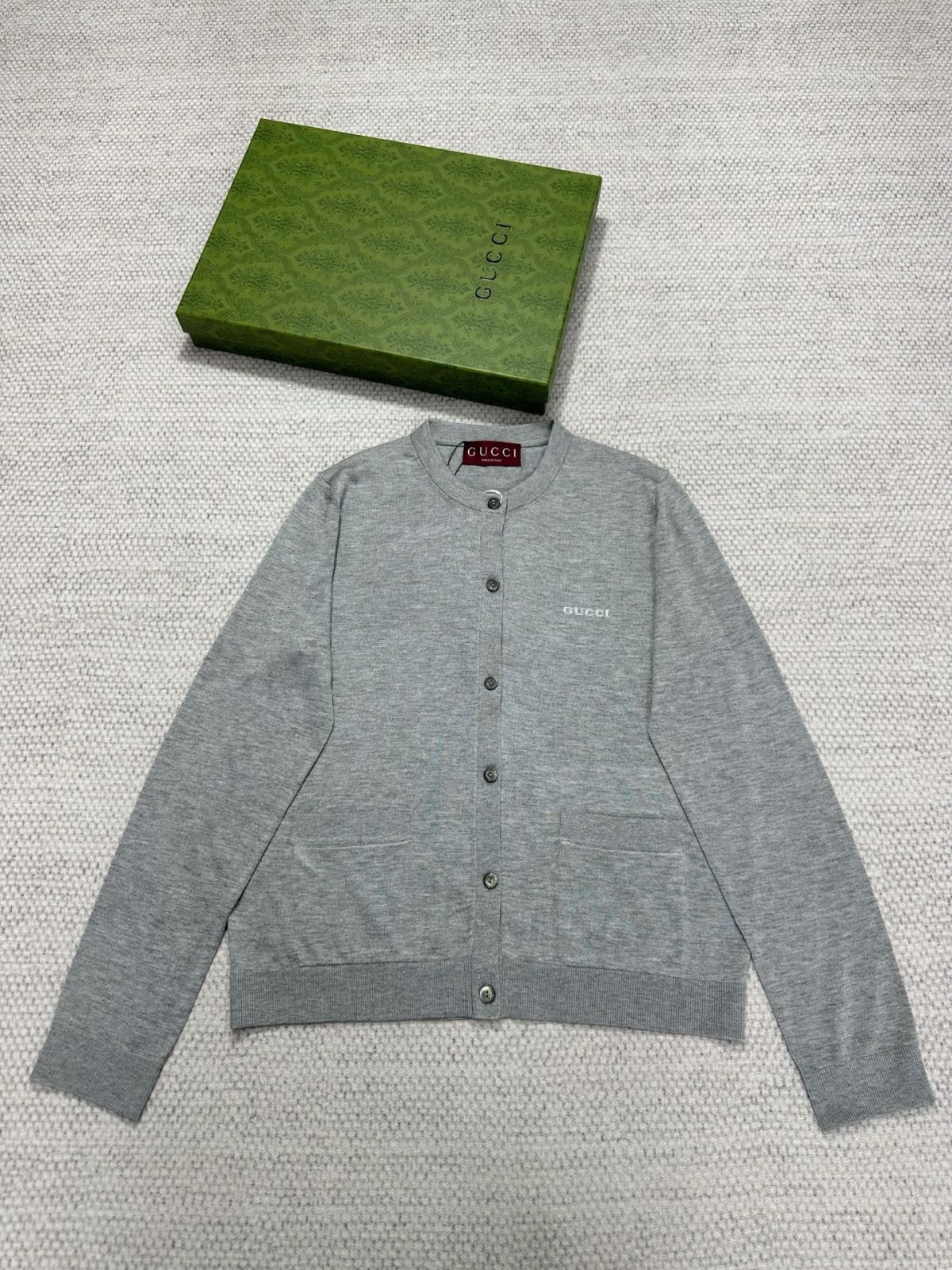 Gucci 2025 Spring Collection GG Logo Wool & Silk Cardigan - Image 1
