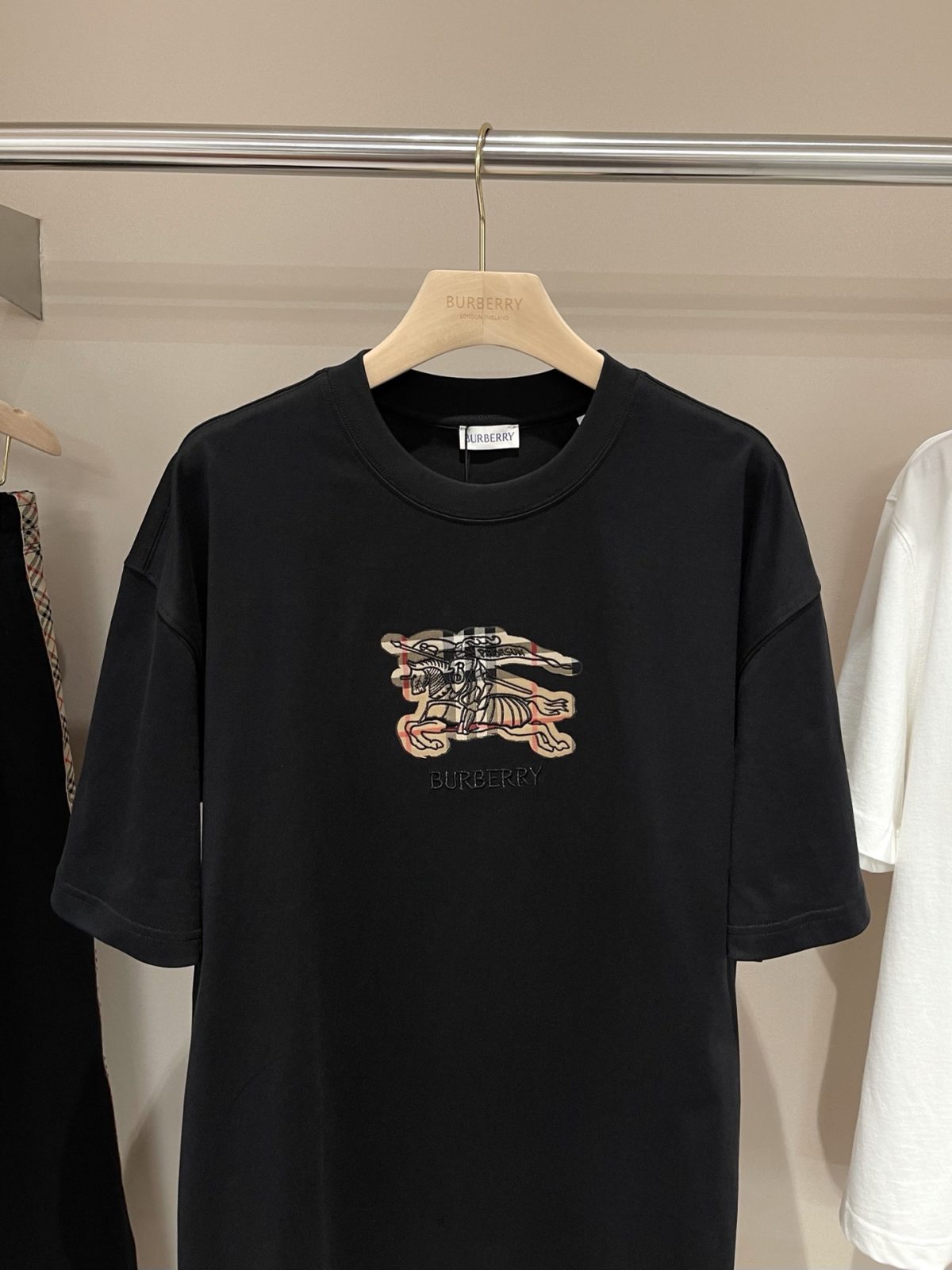 Burberry 2025SS EKD Checked Cotton T-shirt - Image 5