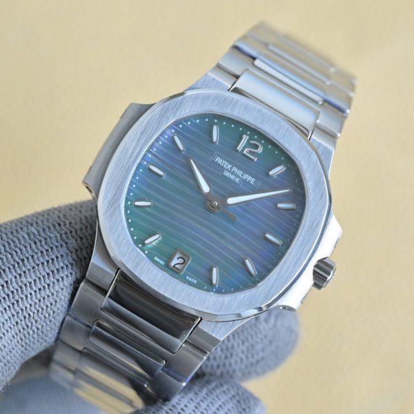 Patek Philippe Women's Green Mother-of-Pearl Dial Water Ripple Custom Watch