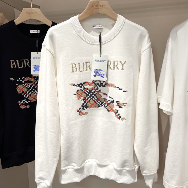 Burberry 2025FW EKD Cross-Stitch Cotton Crewneck Sweatshirt