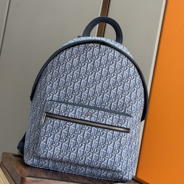 Dior Rider Backpack (Light Blue Oblique Jacquard)