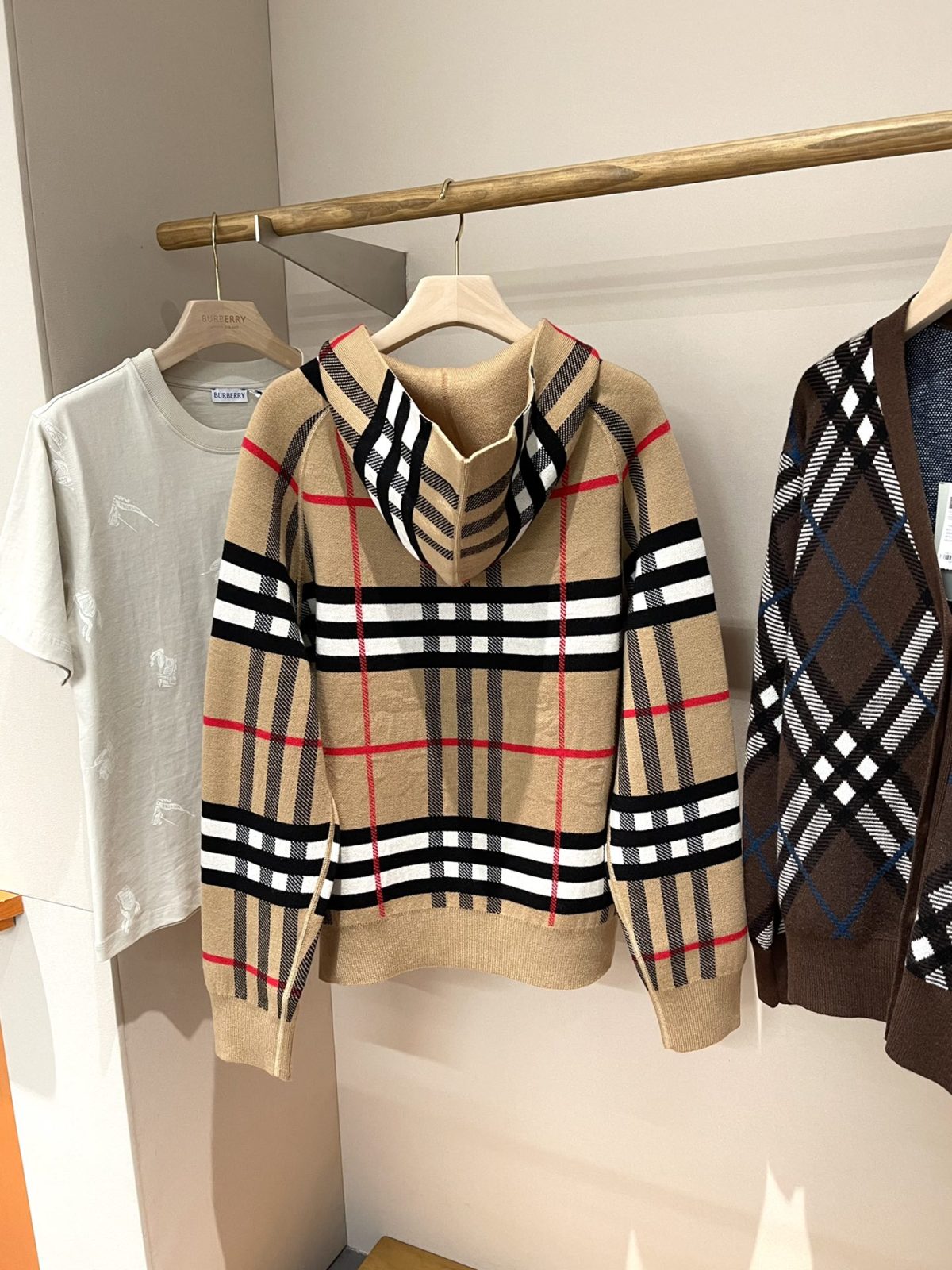 Burberry Reversible Check Wool Zip Hoodie - Image 5