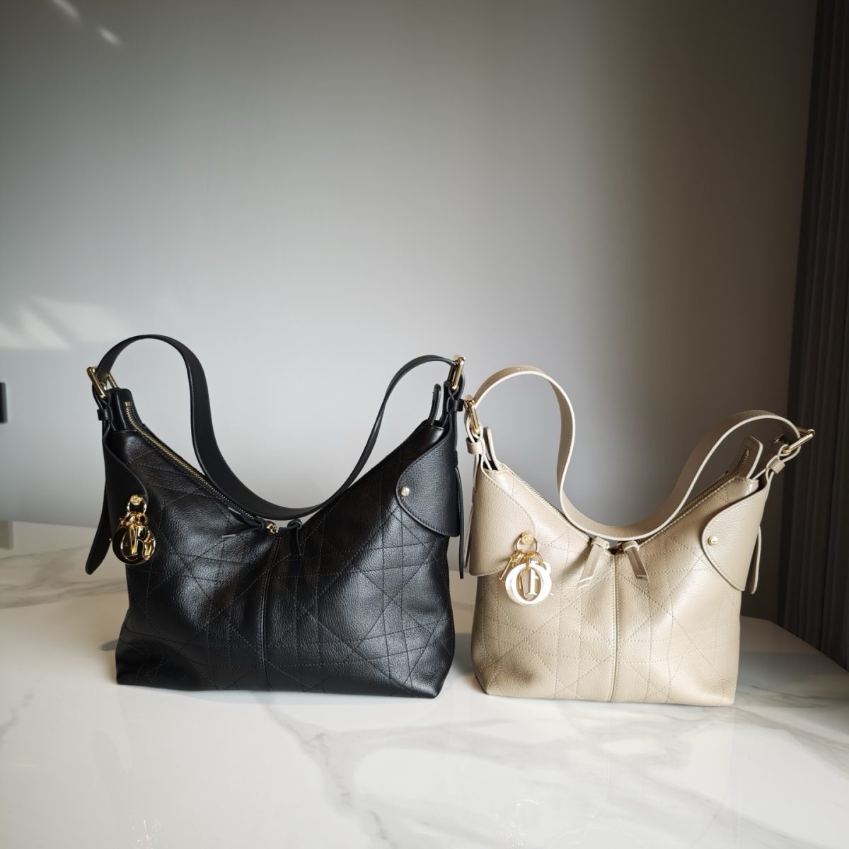 Dior Voyage Bag (Small & Medium / Cream White, Black) - Image 1