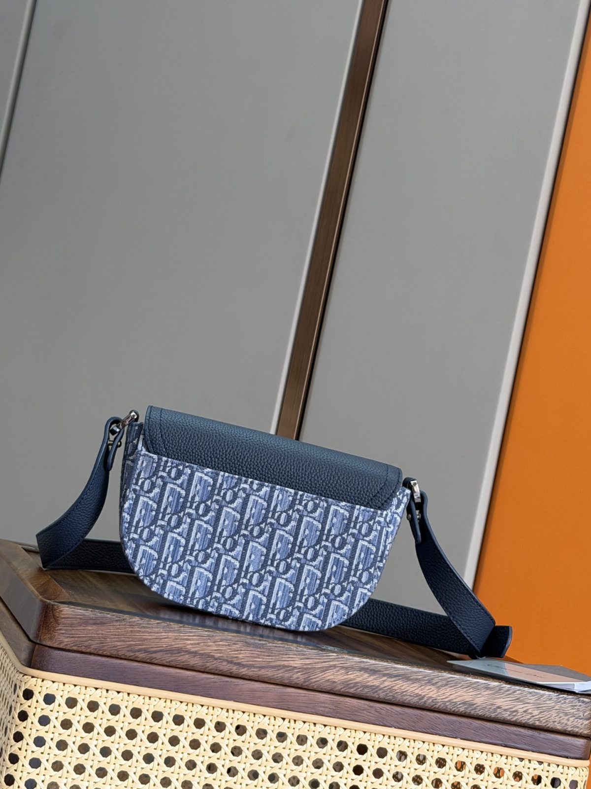 Dior Saddle Messenger Bag (Blue Oblique Jacquard) - Image 9