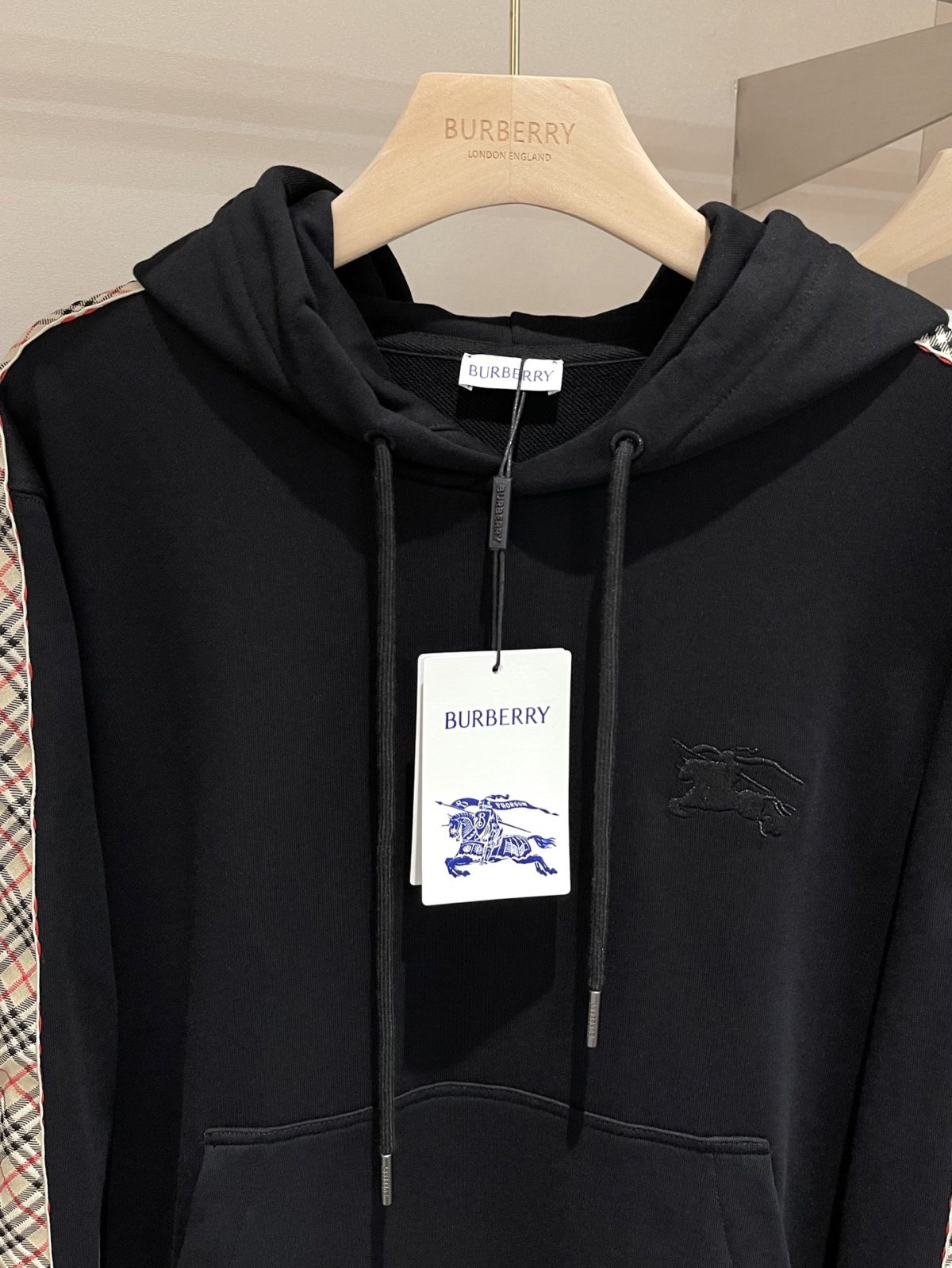 Burberry 25FW Cotton Hoodie with Vintage Check Tape - Image 6