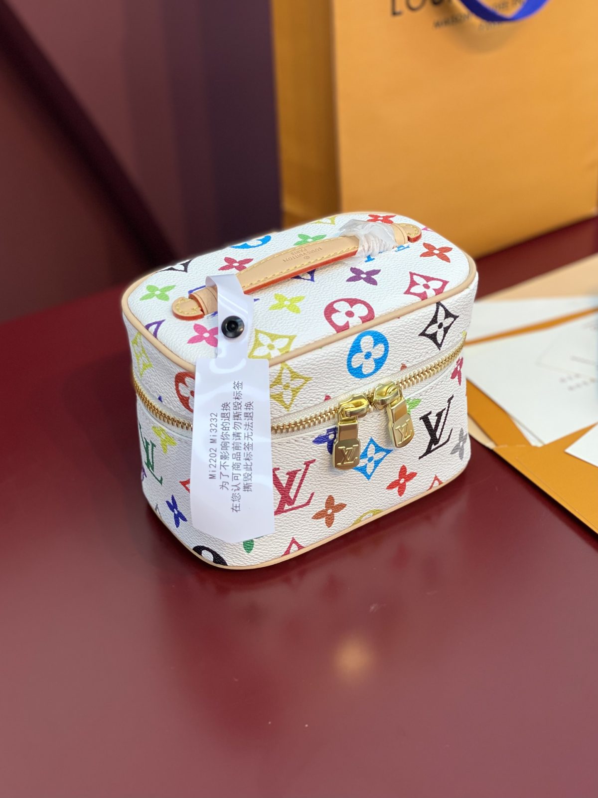 Louis Vuitton × Takashi Murakami Nice Nano Vanity Case – Monogram Multicolor - Image 1