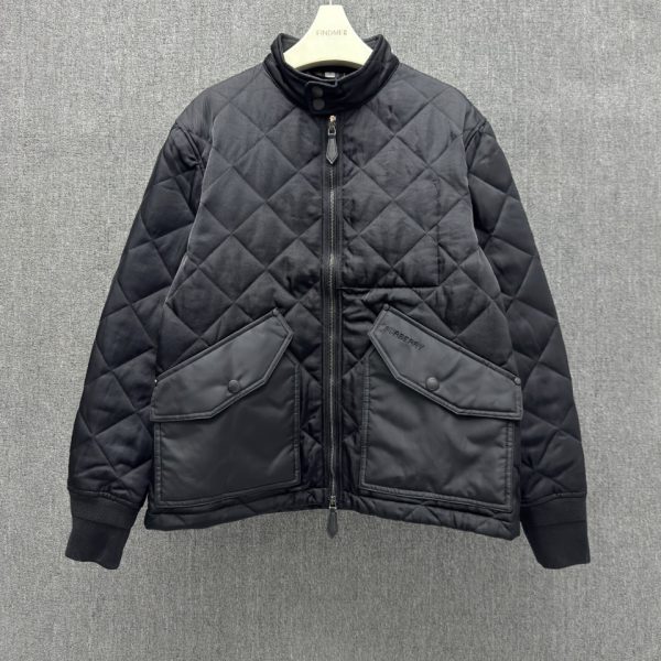 Burberry Quilted Stand-Collar Cotton Jacket (Unisex, Black)