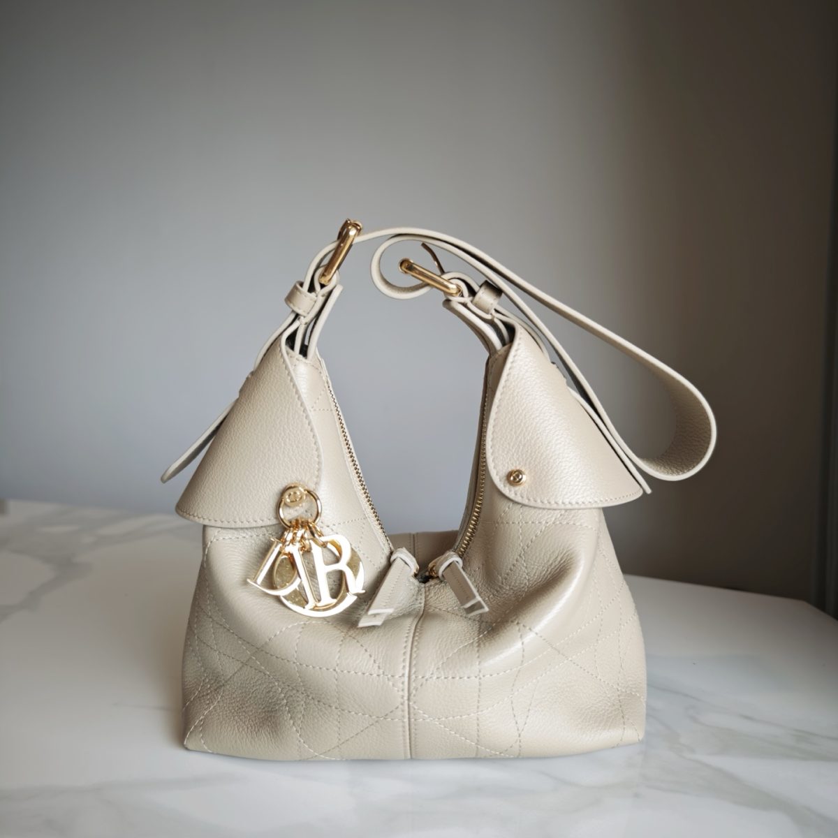 Dior Voyage Bag (Small & Medium / Cream White, Black) - Image 8