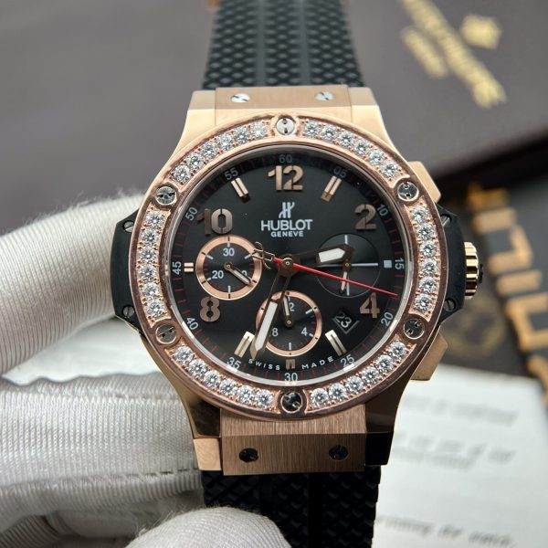 Hublot Fake Watch Big Bang King Gold Choronograph Rubber Strap 44mm