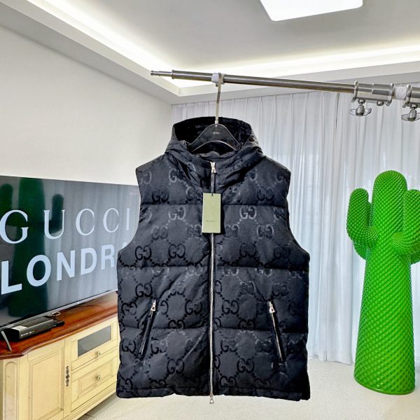 Gucci GG Monogram Padded Hooded Gilet